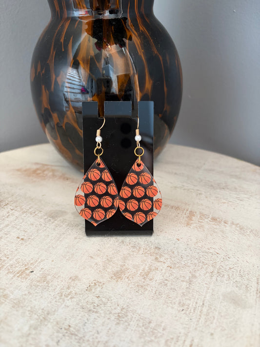 Teardrop Basketball Earrings