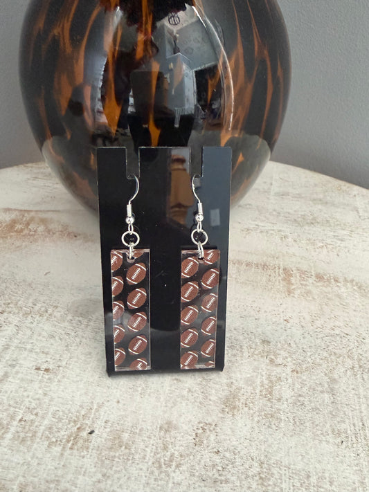 Rectangle Football Earrings