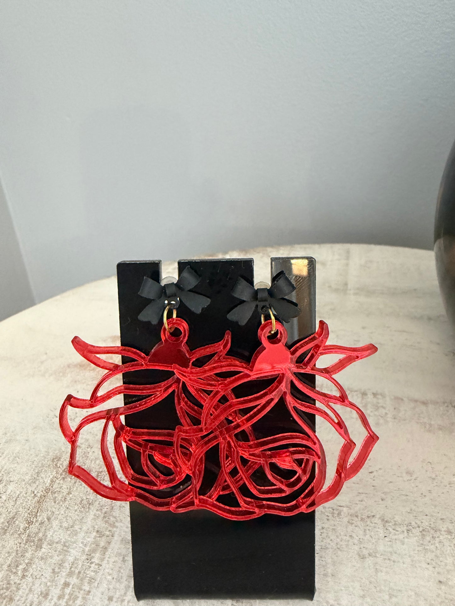 Red Rose Earrings