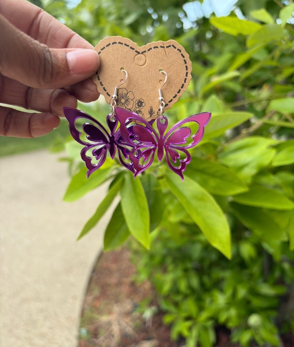 Purple Butterfly Earrings