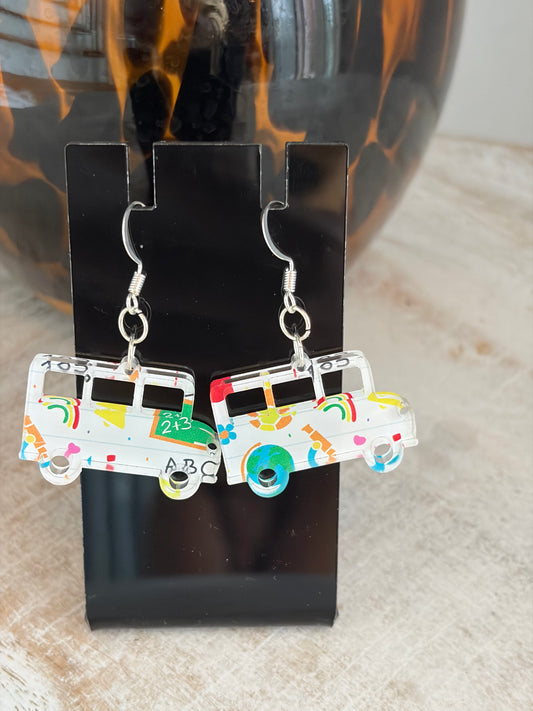 School Bus Earrings