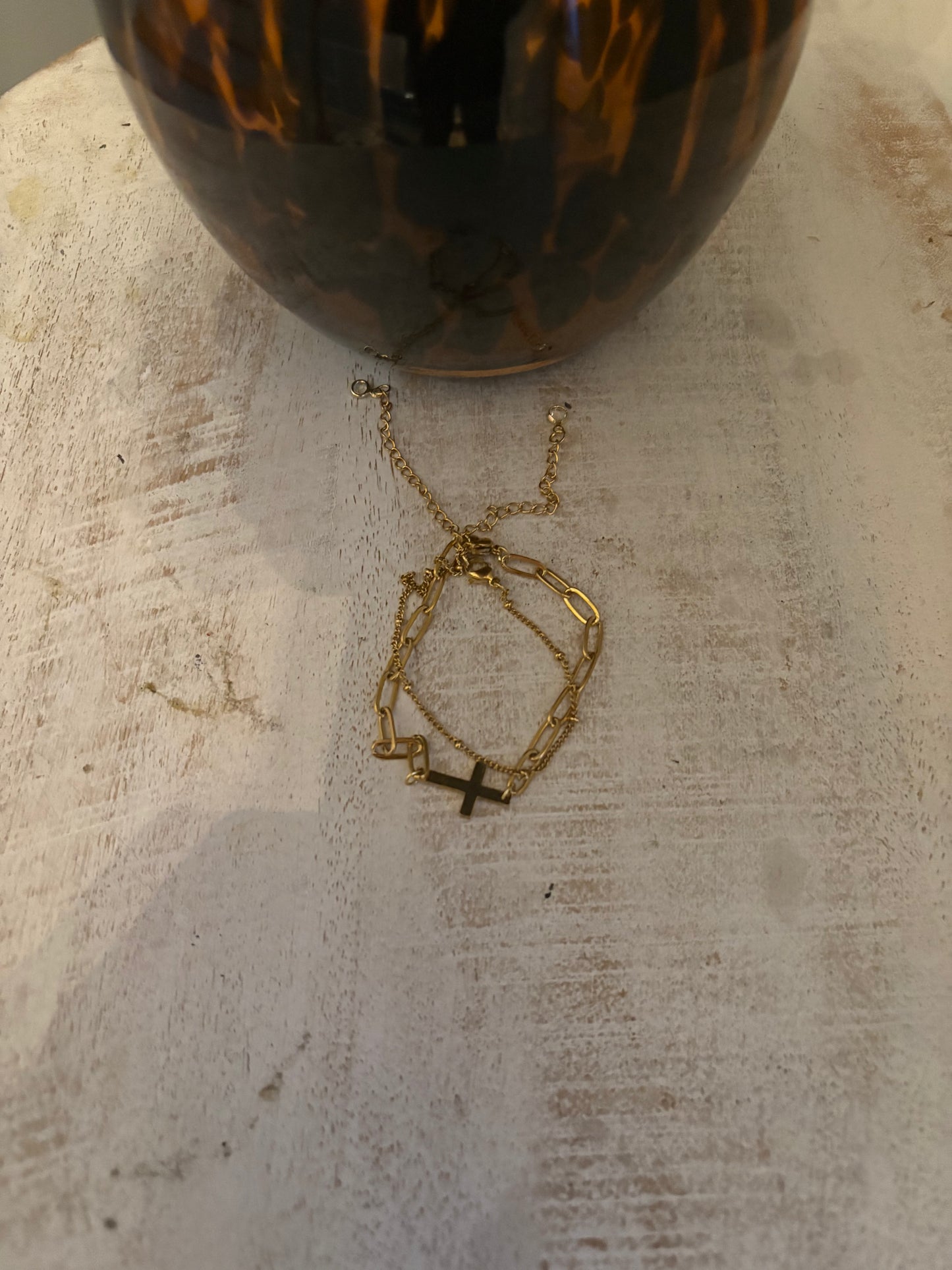 Gold Cross Bracelet